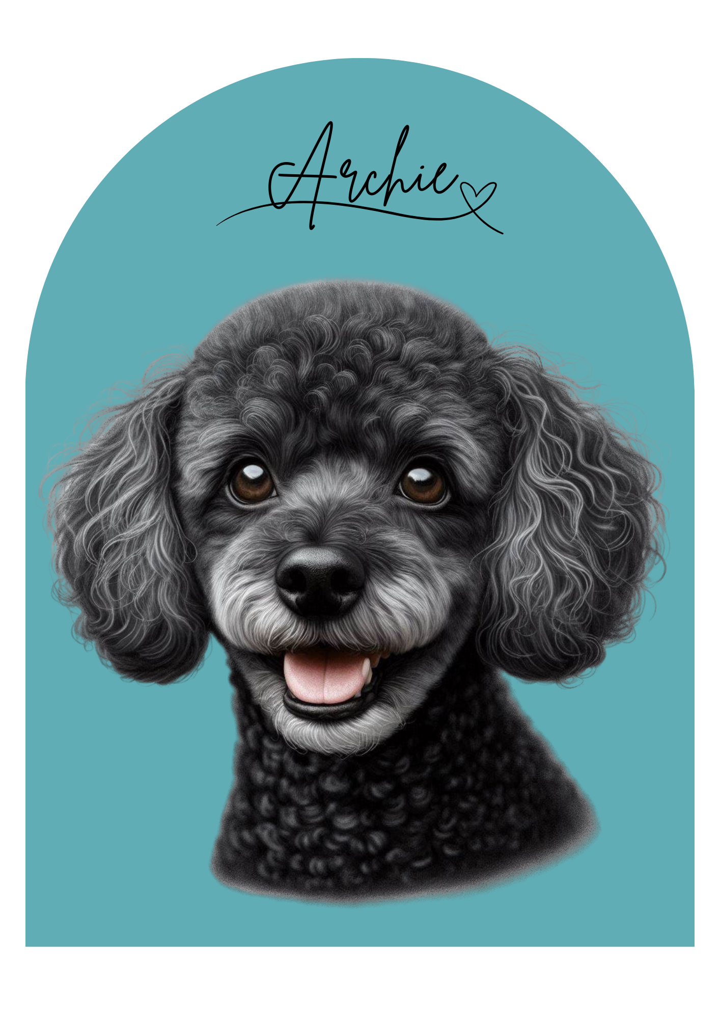 Custom Digital Pet Portrait- Unique Artwork of Your Pet - The Archway Edition (Single Pet)