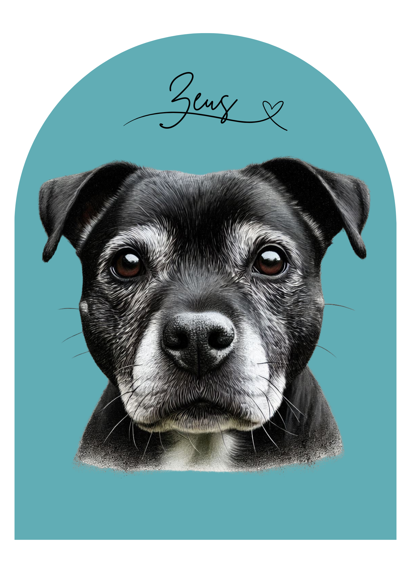 Custom Digital Pet Portrait- Unique Artwork of Your Pet - The Archway Edition (Single Pet)